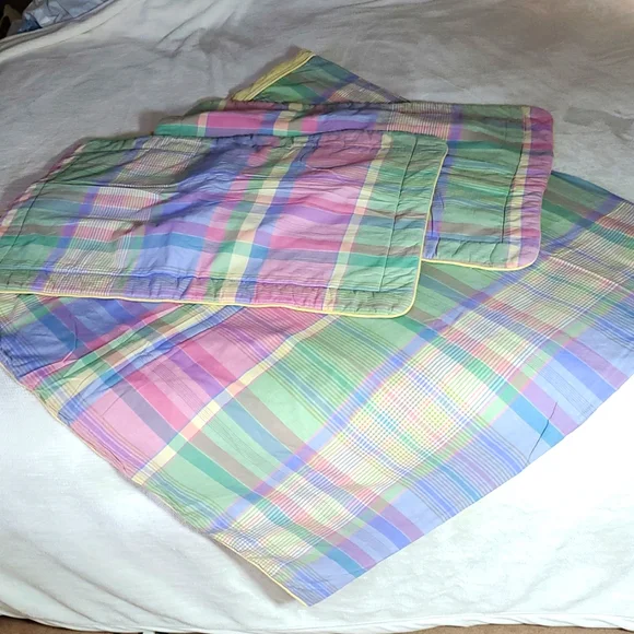 KING Plaid Duvet Cover + Pillow Shams - Cotton/poly blend - Picture 2 of 15